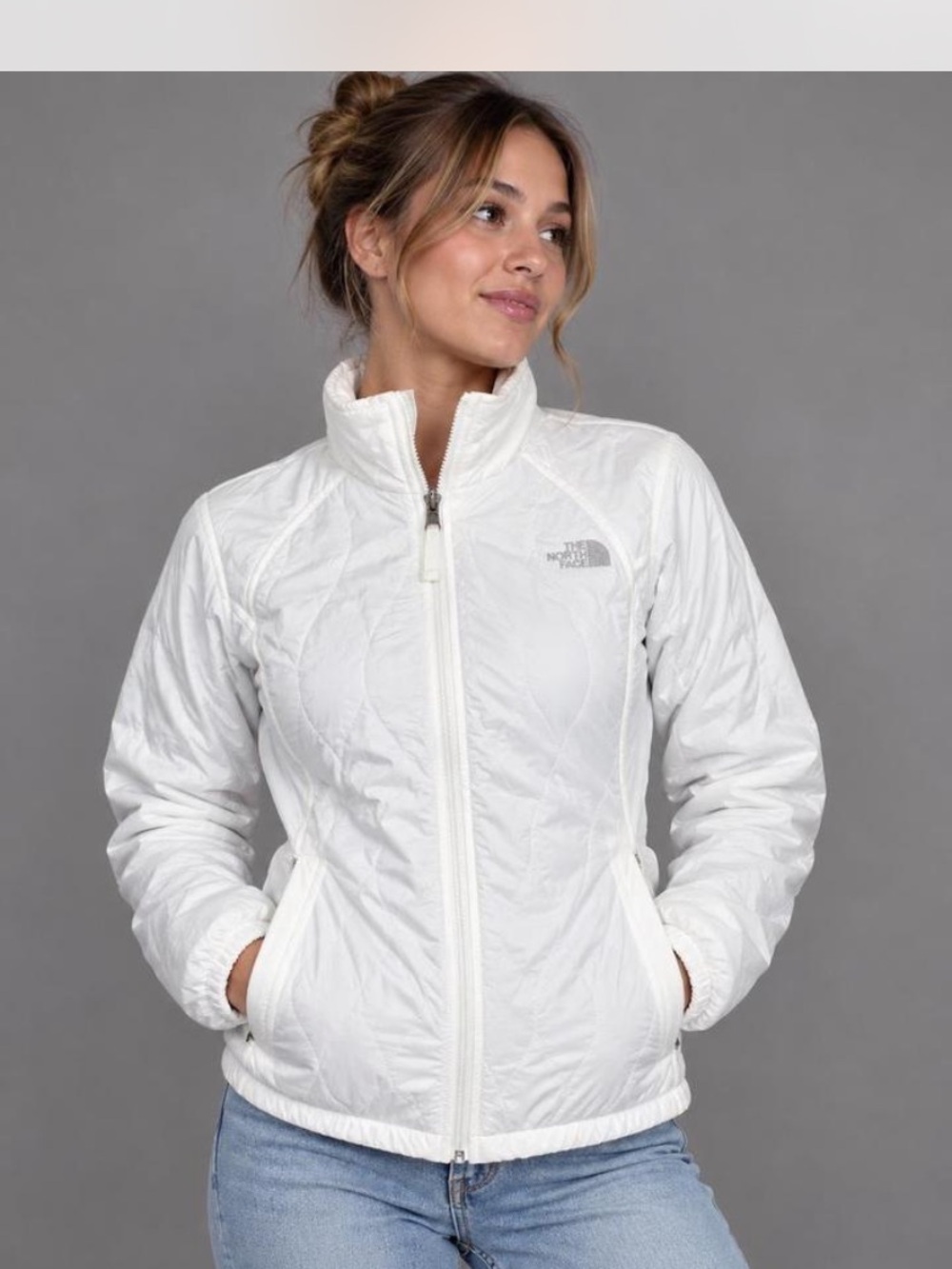 The North Face Women's White Quilted Insulated Puffer Jacket